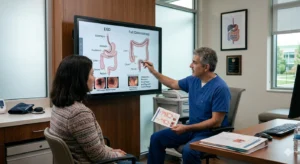Diagnosis tests like endoscopy and colonoscopy by gastroenterologist